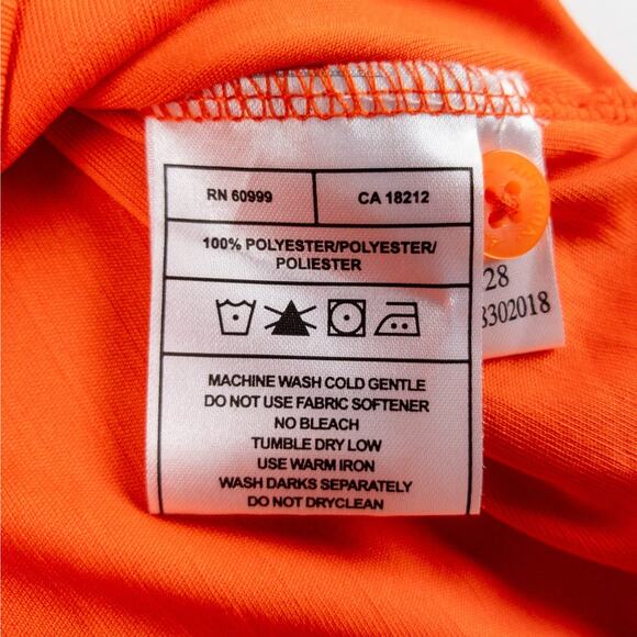 Orange Golf Polo White Contrast Men’s Medium Moisture Wicking Quick Dry Antigua - Picture 8 of 12